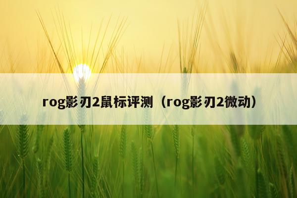 rog影刃2鼠标评测（rog影刃2微动）