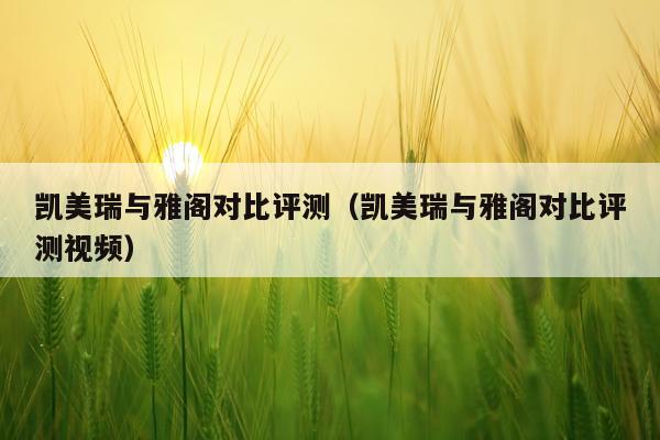 凯美瑞与雅阁对比评测（凯美瑞与雅阁对比评测视频）