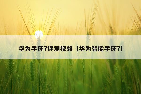 华为手环7评测视频（华为智能手环7）