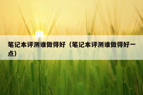 笔记本评测谁做得好（笔记本评测谁做得好一点）