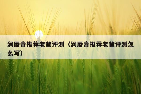 润唇膏推荐老爸评测（润唇膏推荐老爸评测怎么写）