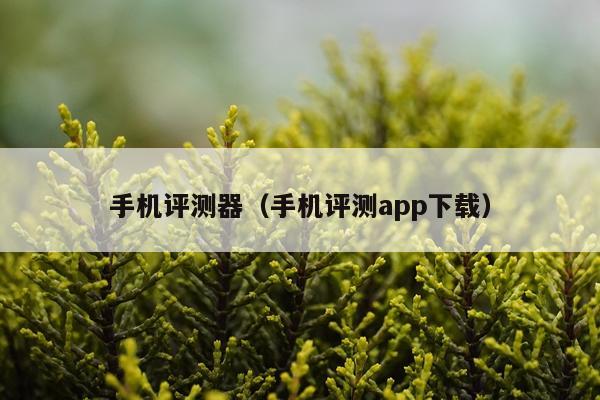 手机评测器（手机评测app下载）