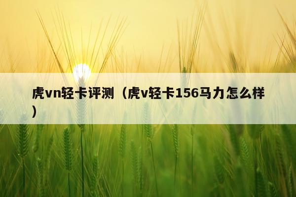 虎vn轻卡评测（虎v轻卡156马力怎么样）