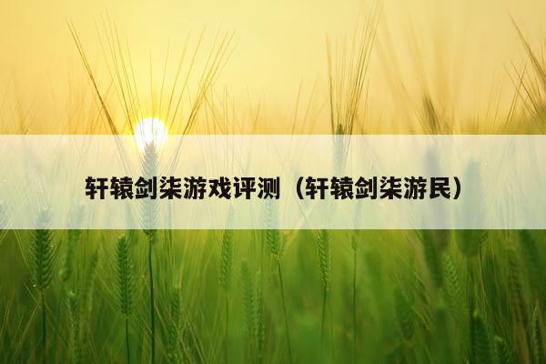 轩辕剑柒游戏评测（轩辕剑柒游民）