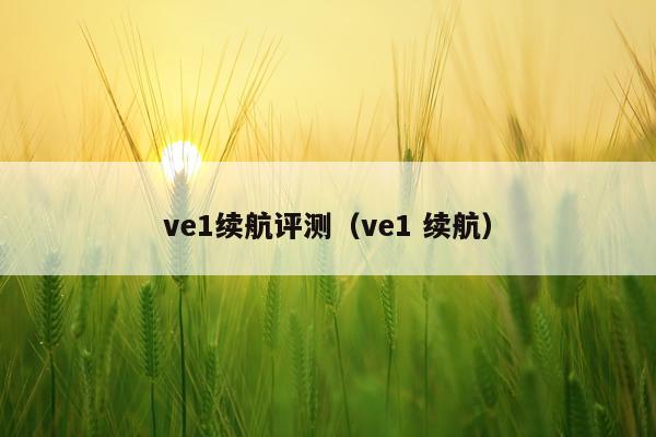 ve1续航评测（ve1 续航）