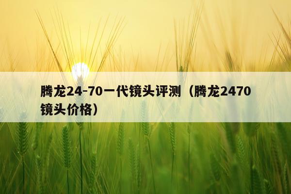 腾龙24-70一代镜头评测（腾龙2470镜头价格）