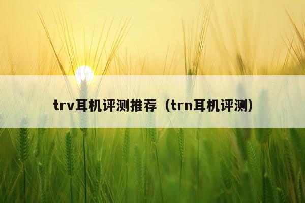 trv耳机评测推荐（trn耳机评测）