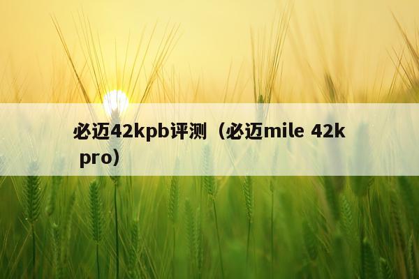 必迈42kpb评测（必迈mile 42k pro）
