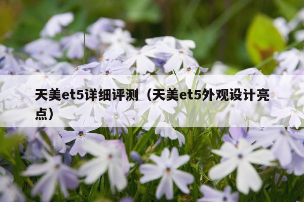 天美et5详细评测（天美et5外观设计亮点）