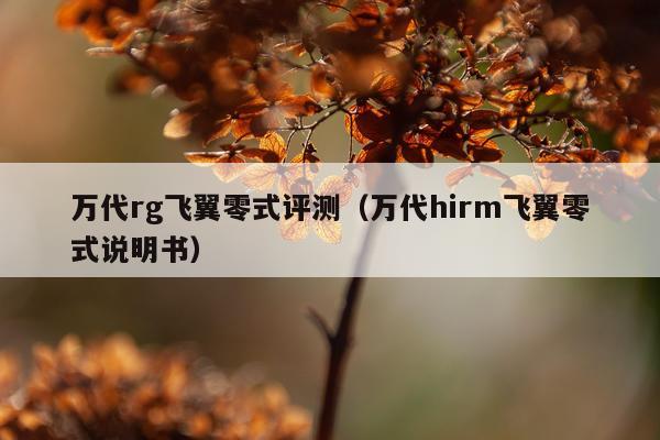 万代rg飞翼零式评测（万代hirm飞翼零式说明书）