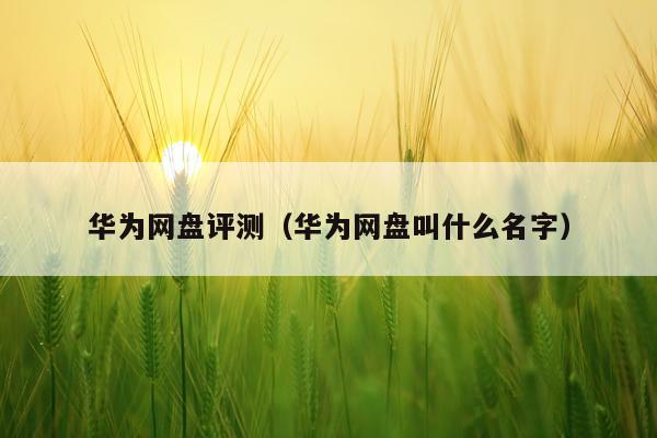 华为网盘评测（华为网盘叫什么名字）
