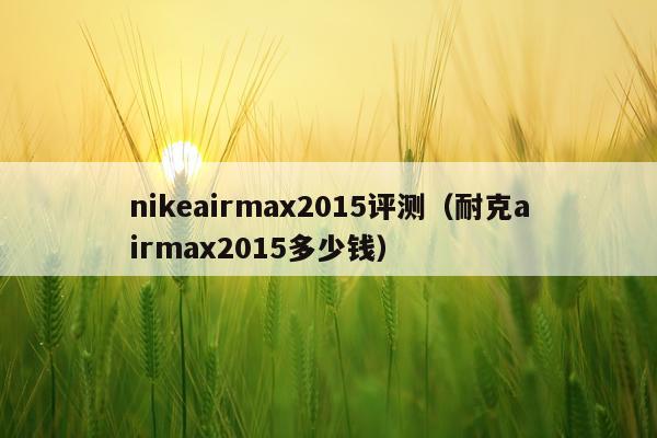 nikeairmax2015评测（耐克airmax2015多少钱）