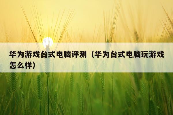 华为游戏台式电脑评测（华为台式电脑玩游戏怎么样）