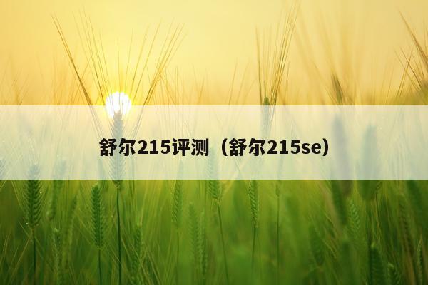 舒尔215评测（舒尔215se）