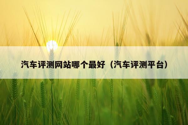 汽车评测网站哪个最好（汽车评测平台）