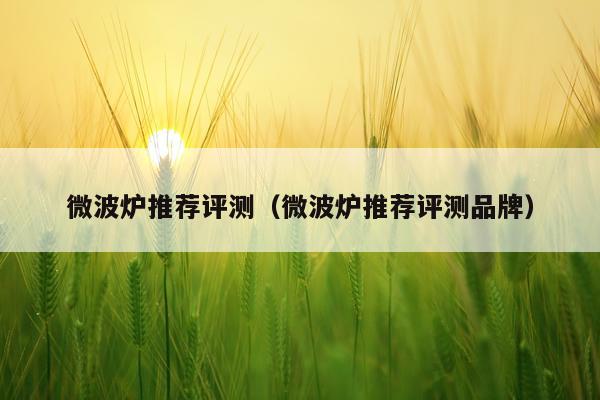 微波炉推荐评测（微波炉推荐评测品牌）