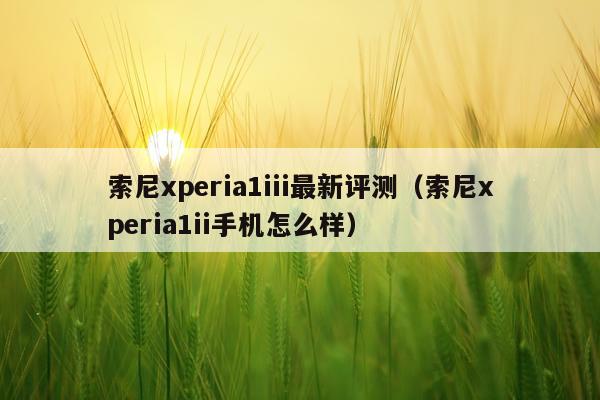 索尼xperia1iii最新评测（索尼xperia1ii手机怎么样）