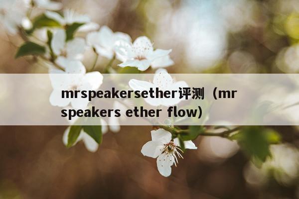 mrspeakersether评测(mrspeakers ether flow)