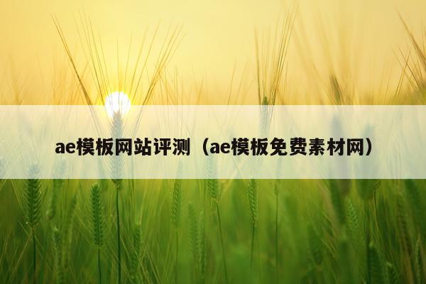 ae模板网站评测（ae模板免费素材网）