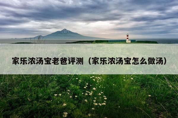 家乐浓汤宝老爸评测（家乐浓汤宝怎么做汤）