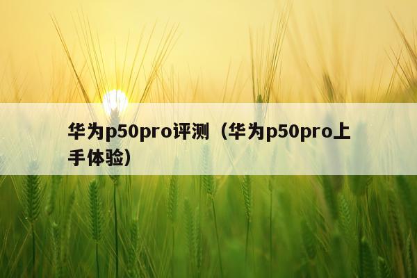 华为p50pro评测（华为p50pro上手体验）