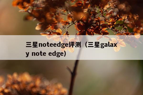 三星noteedge评测（三星galaxy note edge）