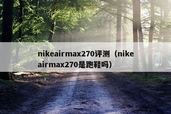 nikeairmax270评测（nikeairmax270是跑鞋吗）
