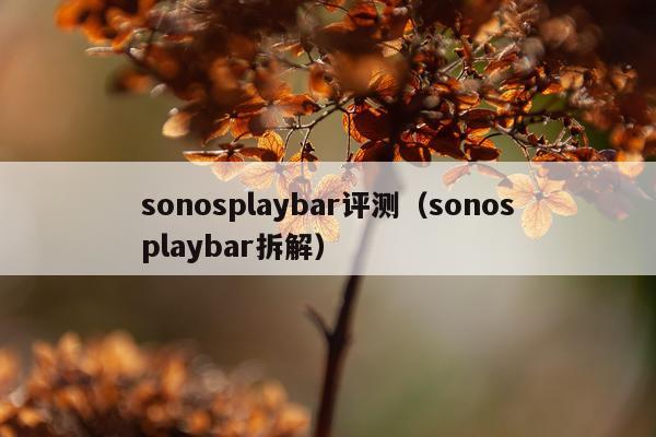 sonosplaybar评测（sonosplaybar拆解）