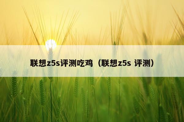 联想z5s评测吃鸡（联想z5s 评测）