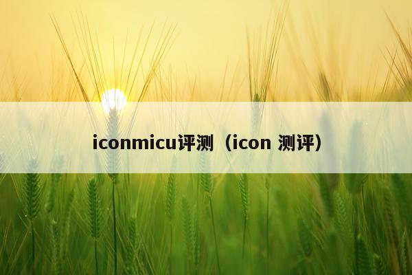 iconmicu评测（icon 测评）