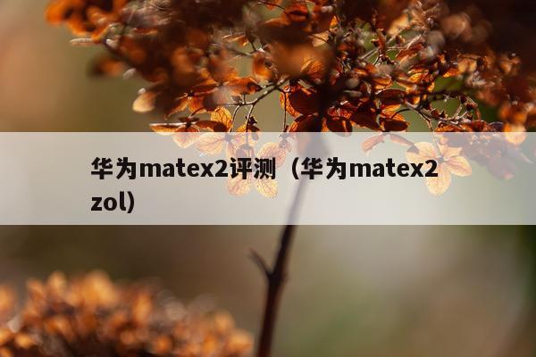 华为matex2评测（华为matex2 zol）